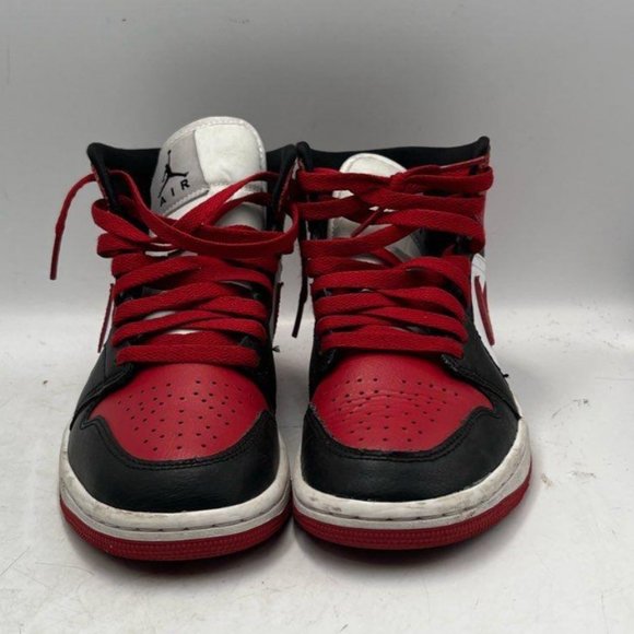 Womens Air Jordan 1 Mid 'Black Toe' Size 5.5 - Picture 4 of 5